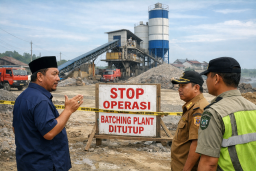 Langgar Tata Ruang dan Perizinan, Batching Plant di Tanjung Laut Indah Dihentikan