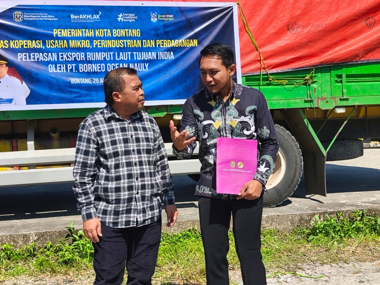 Pelepasan secara simbolis ekspor rumput laut ke India, Sabtu 30 Agustus 2025.