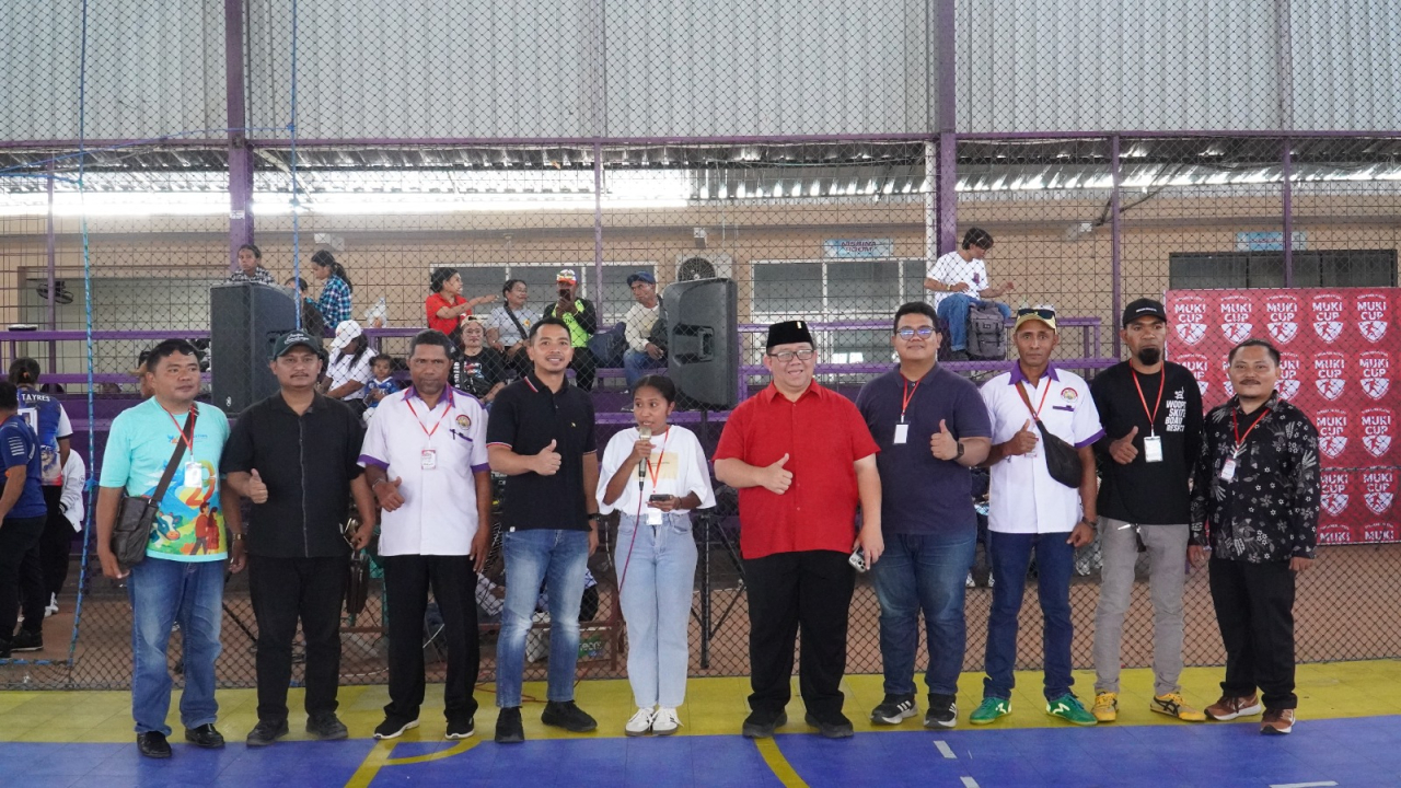 Saat pembukaan MUKI Cup I, di Lapangan Futsal Indor Nisrina, Surabaya Barat, Minggu 5 Oktober 2025.
