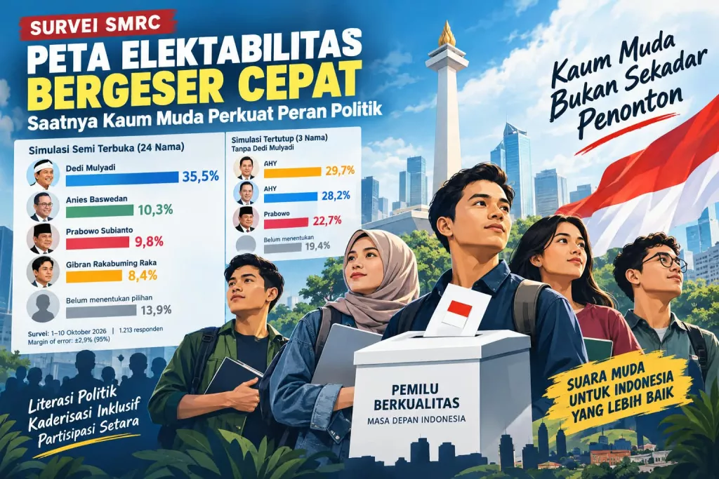 Survei SMRC: Peta Elektabilitas Bergeser, Saatnya Kaum Muda Perkuat Peran Politik