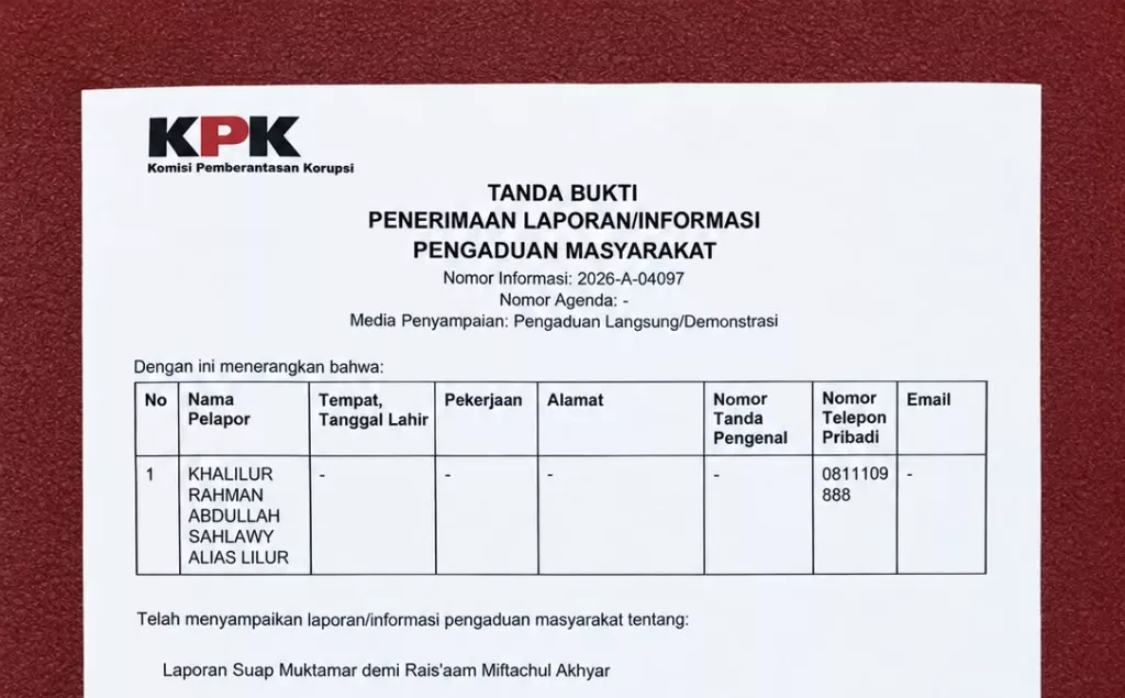 Gus Lilur Laporkan Dugaan Suap Muktamar NU ke KPK