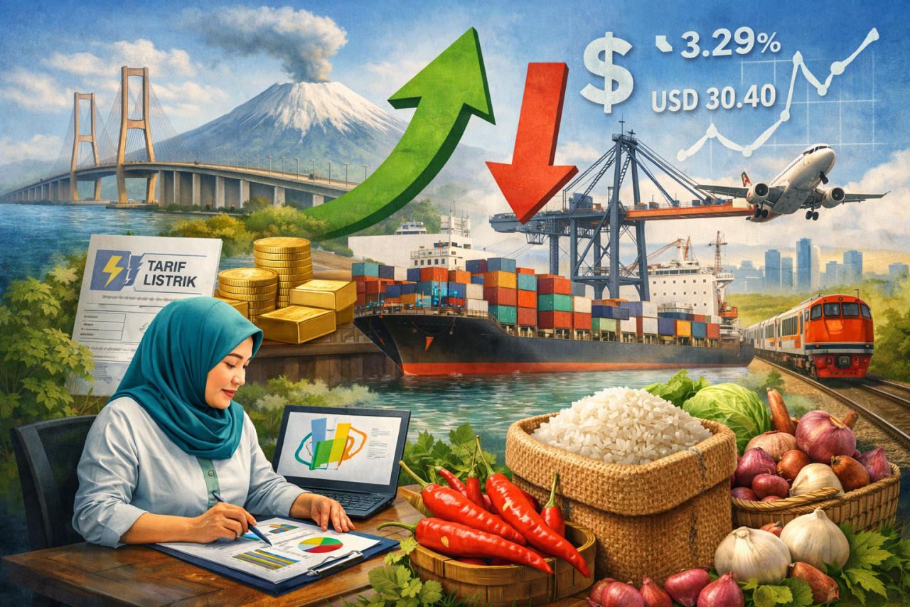 Ilustrasi pertumbuhan ekonomi Jatim 2026.