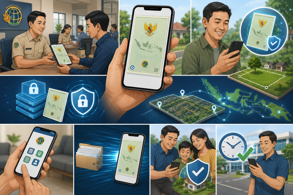 Ilustrasi sertifikat tanah elektronik. (Foto: AI).