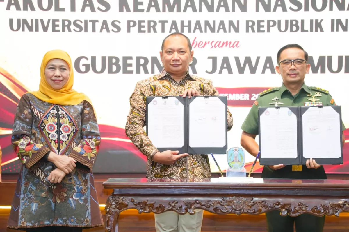 Jawa Timur Teken PKS dengan Unhan RI, Khofifah: Perkuat Kedaulatan Pangan dan Mitigasi Bencana