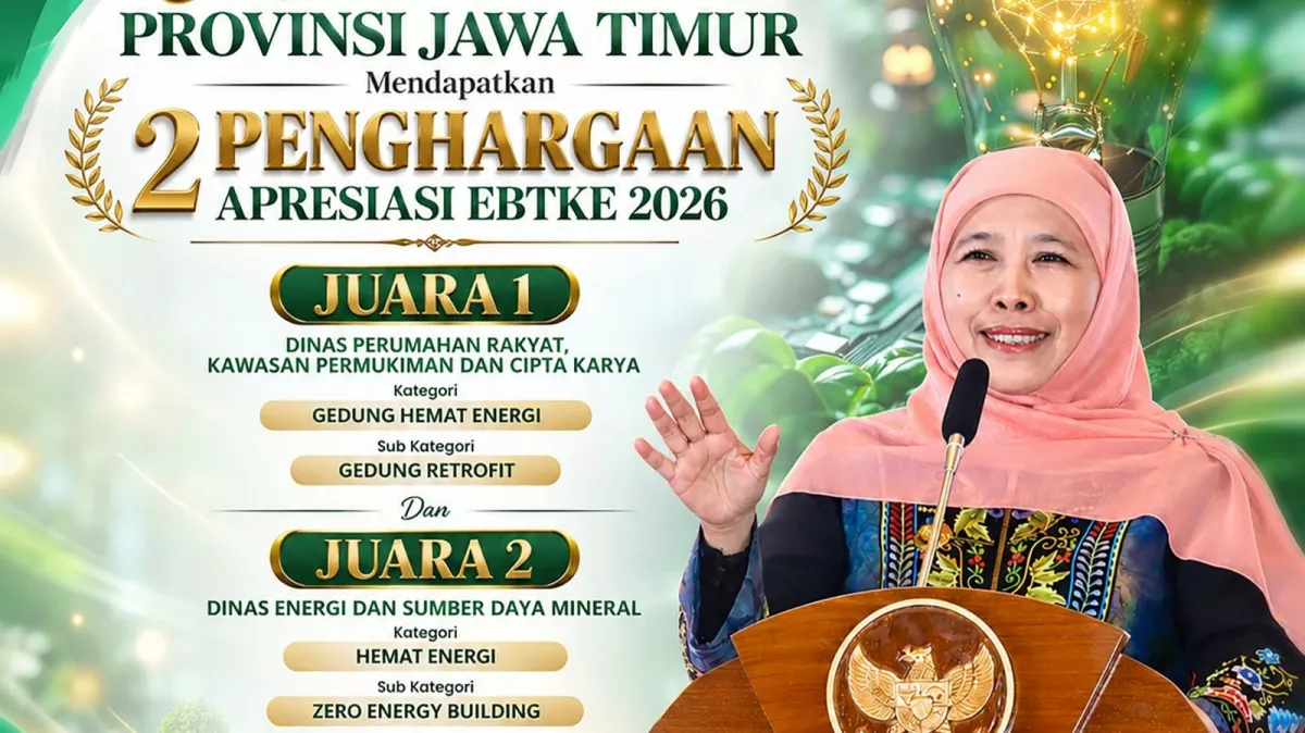 Dinas Cipta Karya Jatim Raih Penghargaan Apresiasi Energi Baru Terbarukan dan Konversi Energi 2026