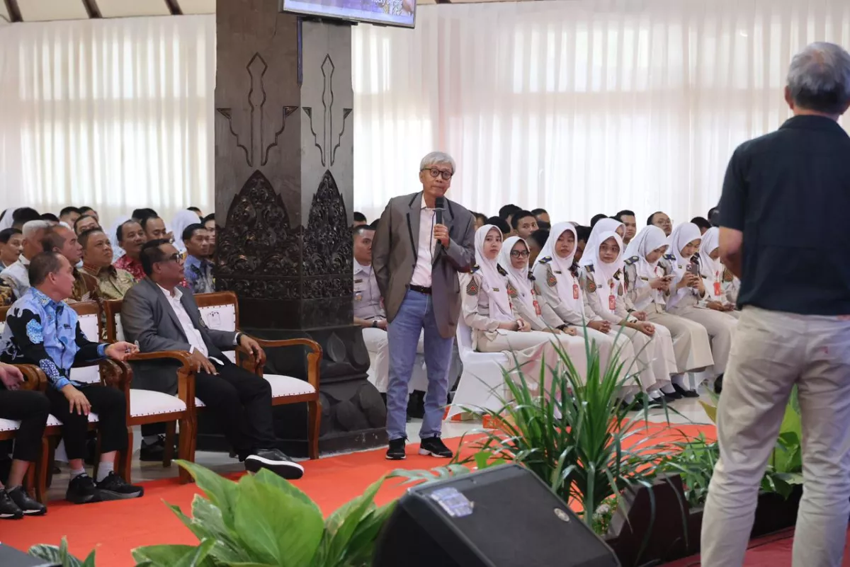 Rocky Gerung saat mengisi materi di Politeknik Agraria STPN, Sleman, DI Yogyakarta, Jumat, 4 September 2026.